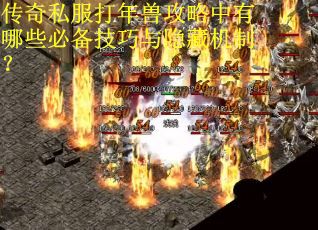 传奇私服打年兽攻略中有哪些必备技巧与隐藏机制？