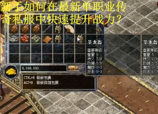 新手如何在最新单职业传奇私服中快速提升战力？