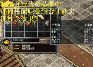 1.76合击传奇私服中如何搭配职业组合才能实现秒杀效果？